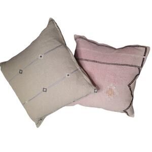 Sand with Blues Handstitched Pillow II (1pc)